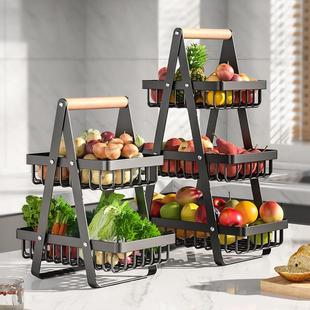 零食摆放盘厨房置物架收纳多层水果盘果盘客厅家用桌面果盘架篮子