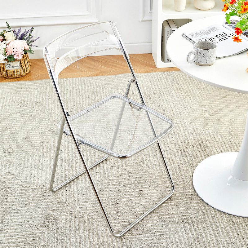 亚克力透明椅子塑料餐椅凳子简约时尚服装店化妆椅网红拍照折叠椅