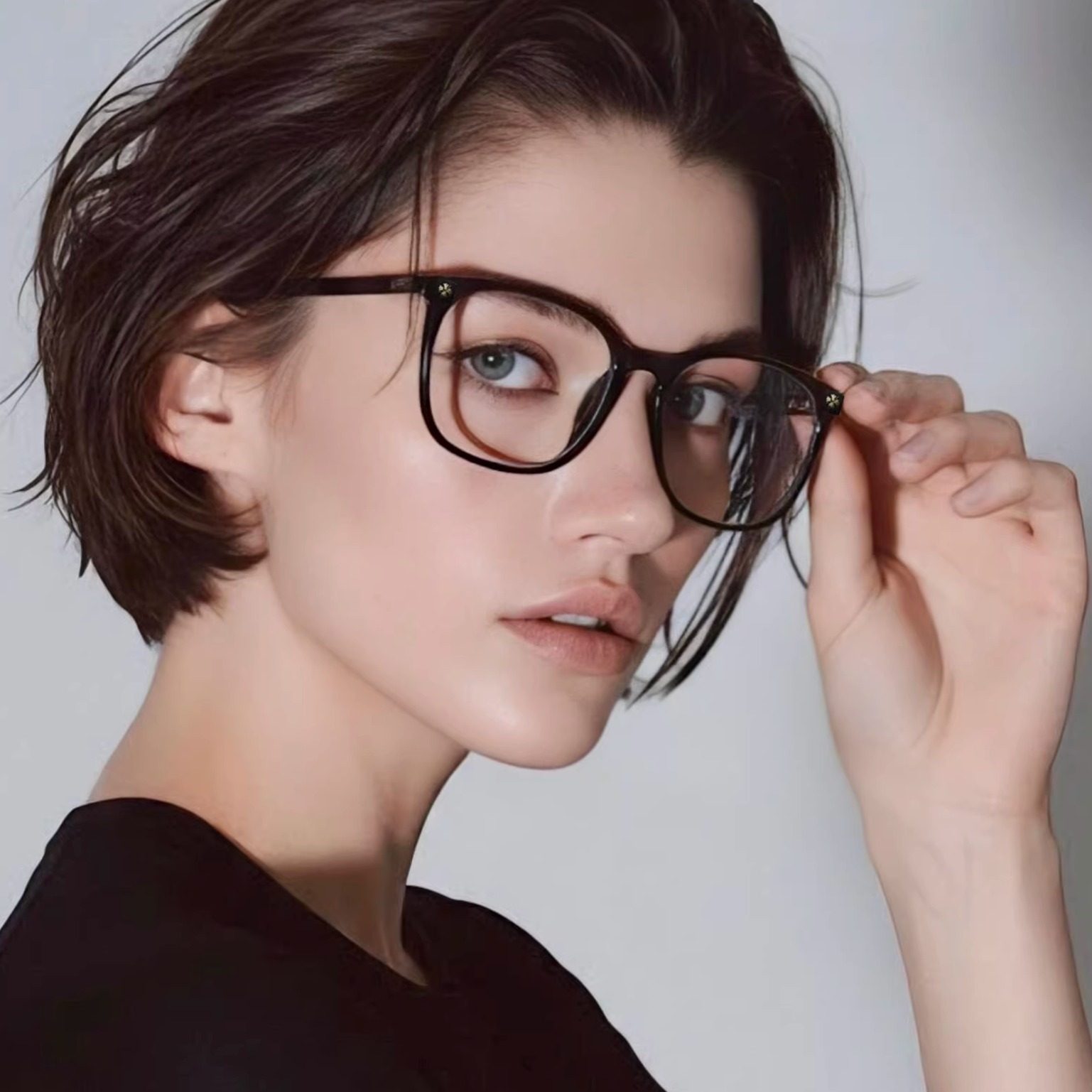 LeSeven防蓝光眼镜防辐射近视电脑护目镜素颜大框黑框眼镜女Milo