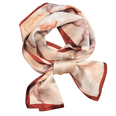 红色真丝丝巾小长条百搭春秋款时尚洋气100%桑蚕丝围巾女冬季保暖