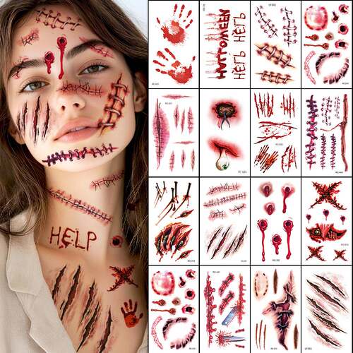 HalloweenBloody‑wound Makeup Sticker Kit 万圣节伤口妆容套装
