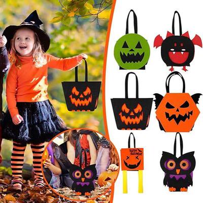 Halloween Bat‑owl‑felt‑candy‑handbag万圣节毛毡蝙蝠手提袋