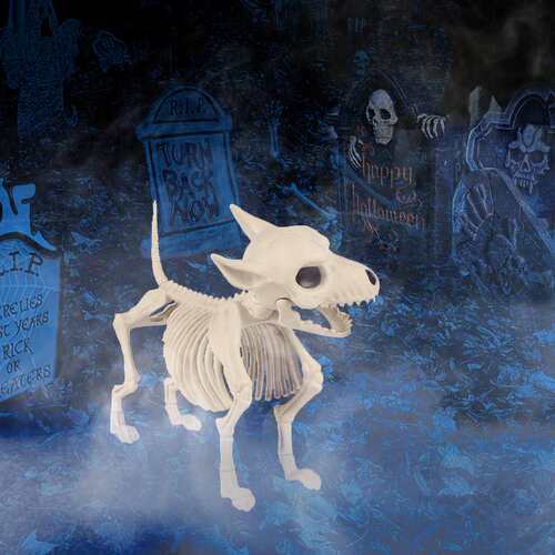 Halloween Wolf‑dog Skeleton Decoration Prop 狼狗骨架摆件