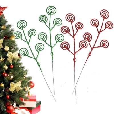 Glitter 35cm gold powder candy Christmas tree cuttings插枝