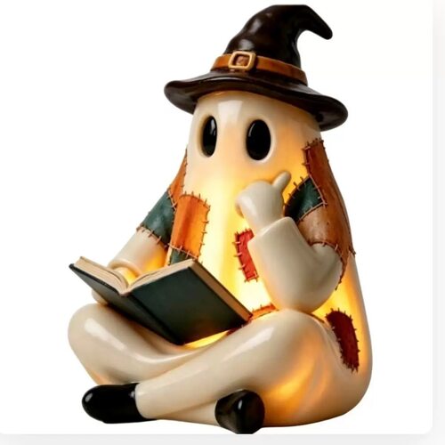 Halloween Ghost Reading Book Resin Ornament 幽灵看书小摆件