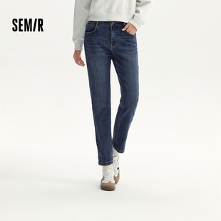 商场同款 简约小直筒裤 森马牛仔裤 秋2025新款 女百搭长裤 森柔牛仔