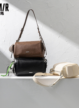 森马包包女单肩斜挎包复古手提腋下包2025新款圆筒枕头包法棍百搭