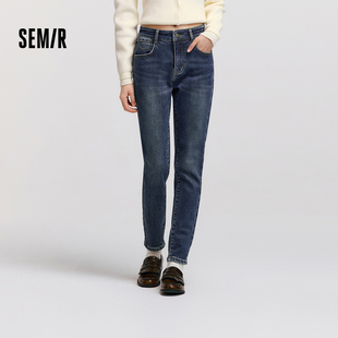 修身 女冬季 抓毛小脚裤 显瘦舒适韩版 森柔 休闲潮流长裤 森马牛仔裤