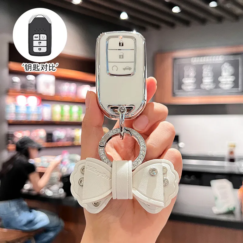 适用BT车钥匙套10代雅阁思域飞度crv冠道型格皓影缤智卡通壳女