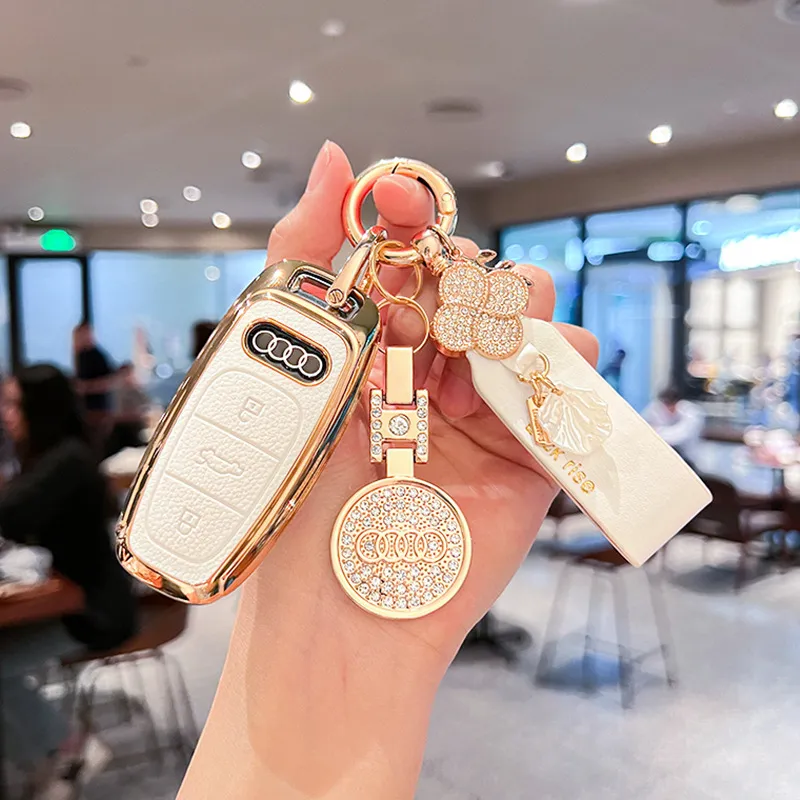 适用奥迪a6l钥匙套新款a3/a5/a7l/a8l/q2l/q3/q7/q8/q4扣q6高档女