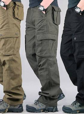 Tactical Cargo Pants Men Cotton Overalls Outdoor Work