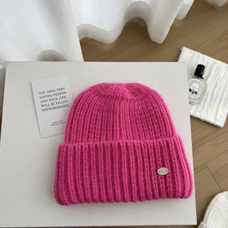 韩国代购东大门冬季新款韩版纯色粗毛线针织帽加厚甜美包头毛线帽