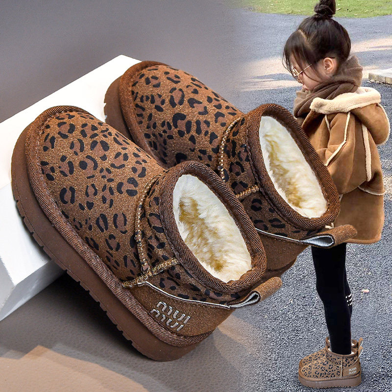 女童雪地靴2025冬季新款儿童中大童女孩时尚豹纹鞋子加绒加厚棉鞋,童鞋/婴儿鞋/亲子鞋,雪地靴,淘宝优惠券,粉丝福利购,淘宝优惠卷