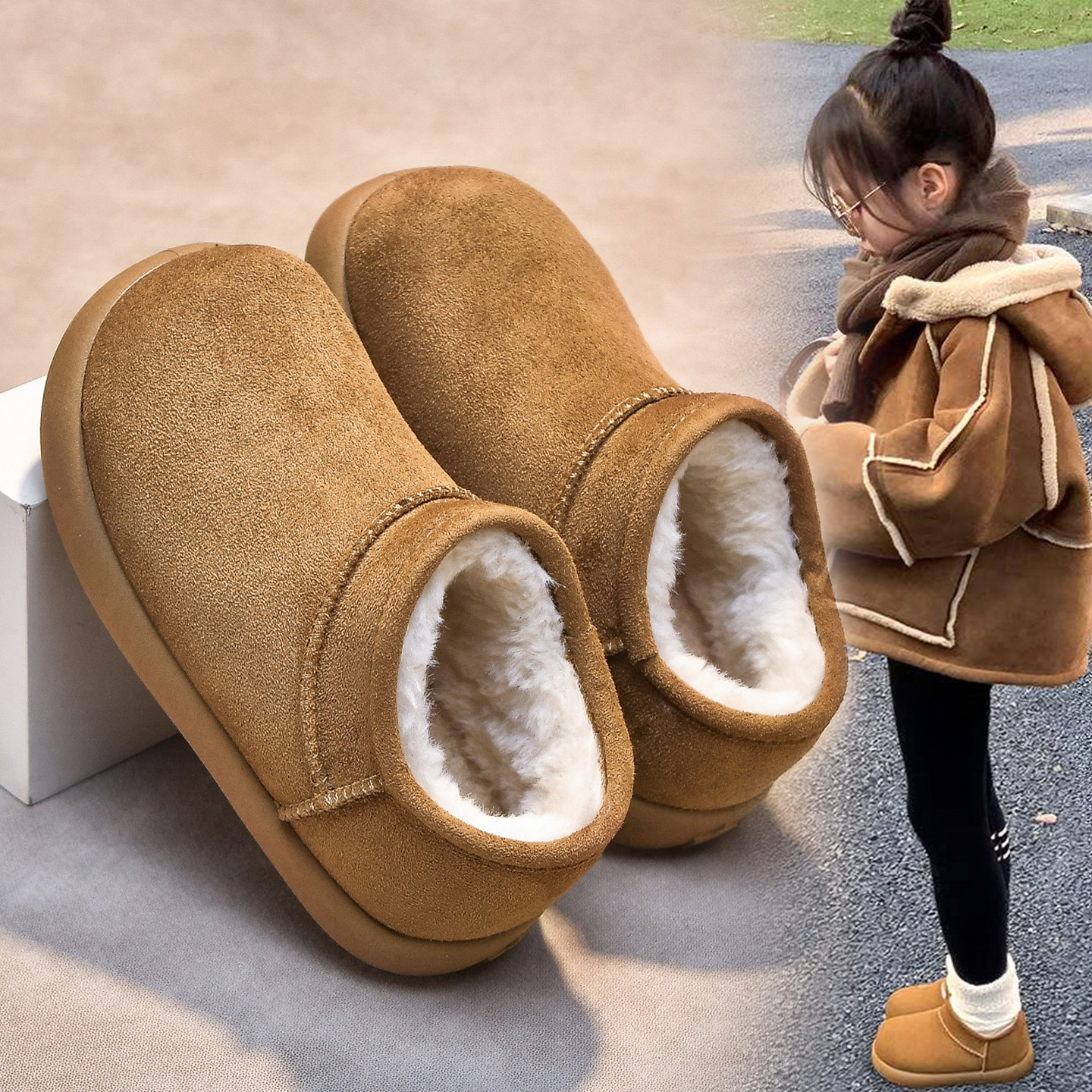 儿童小土豆勃肯鞋亲子鞋女童雪地靴冬季加绒加厚保暖防水防滑棉鞋,童鞋/婴儿鞋/亲子鞋,雪地靴,淘宝优惠券,粉丝福利购,淘宝优惠卷