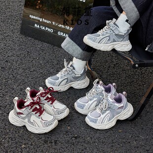 【皮面+加绒】潮菲童儿童运动鞋2025秋冬新款男女童百搭休闲老爹