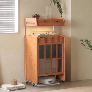 机器人扫地机柜置物架收纳柜樱桃木沙发边柜可移动云鲸柜实木柜子