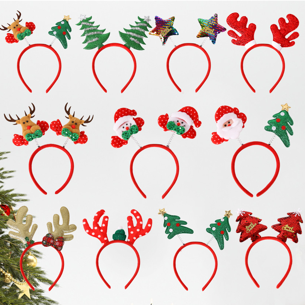 Christmas Hairband Christmas Elk Head Buckle Antler Headband