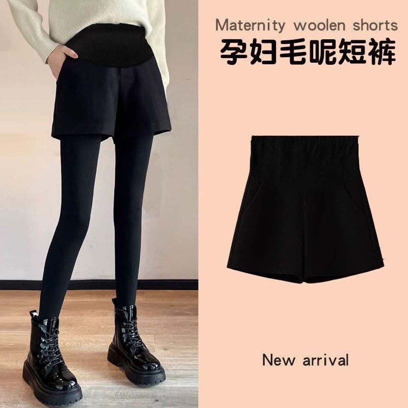孕妇呢子短裤黑色秋冬托腹毛呢宽松孕期显瘦外穿百搭显瘦阔腿裤子,孕妇装/孕产妇用品/营养,孕妇休闲裤,淘宝优惠券,粉丝福利购,淘宝优惠卷