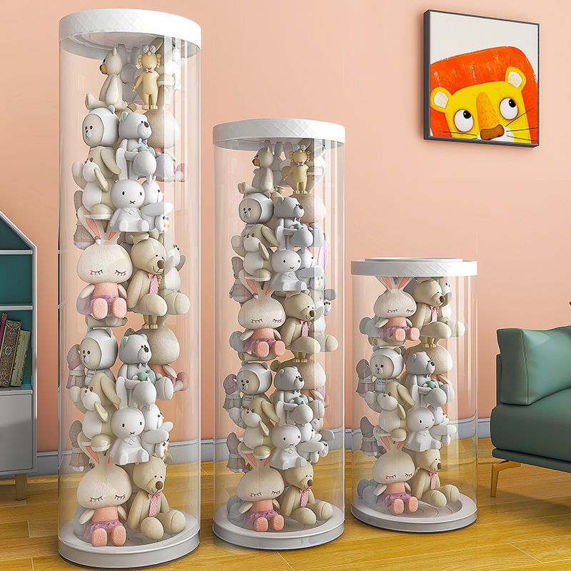 装娃娃收纳神器娃娃收纳桶儿童玩具收纳筒毛绒玩偶公仔收纳神器透