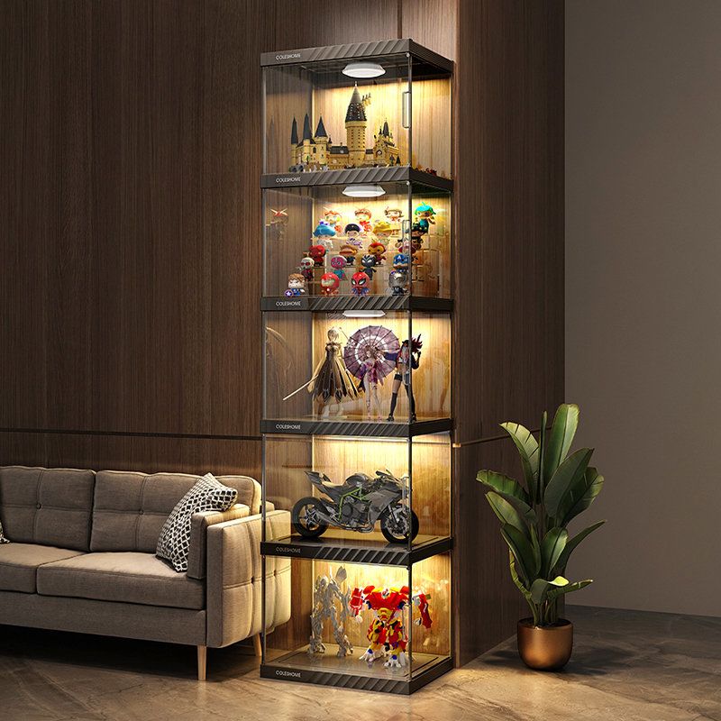 手办乐高展示柜模型玩具陈列置物架子家用公仔高达模型透明展示盒