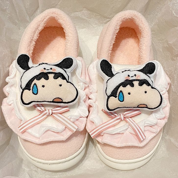 蜡笔小新棉拖鞋女冬季网红室内家居可爱ins防滑保暖学生毛绒棉鞋