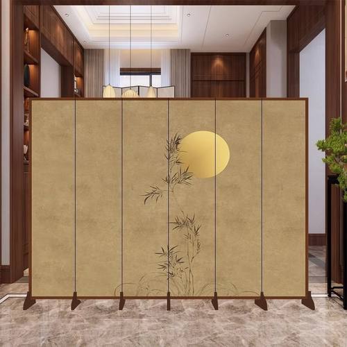 新中式屏风隔断酒店玄关背景墙