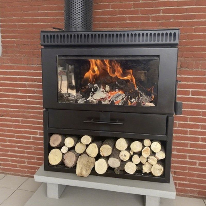 50型燃木真火无烟壁炉柴火炉家用取暖炉农村民宿别墅客厅野炊帐篷