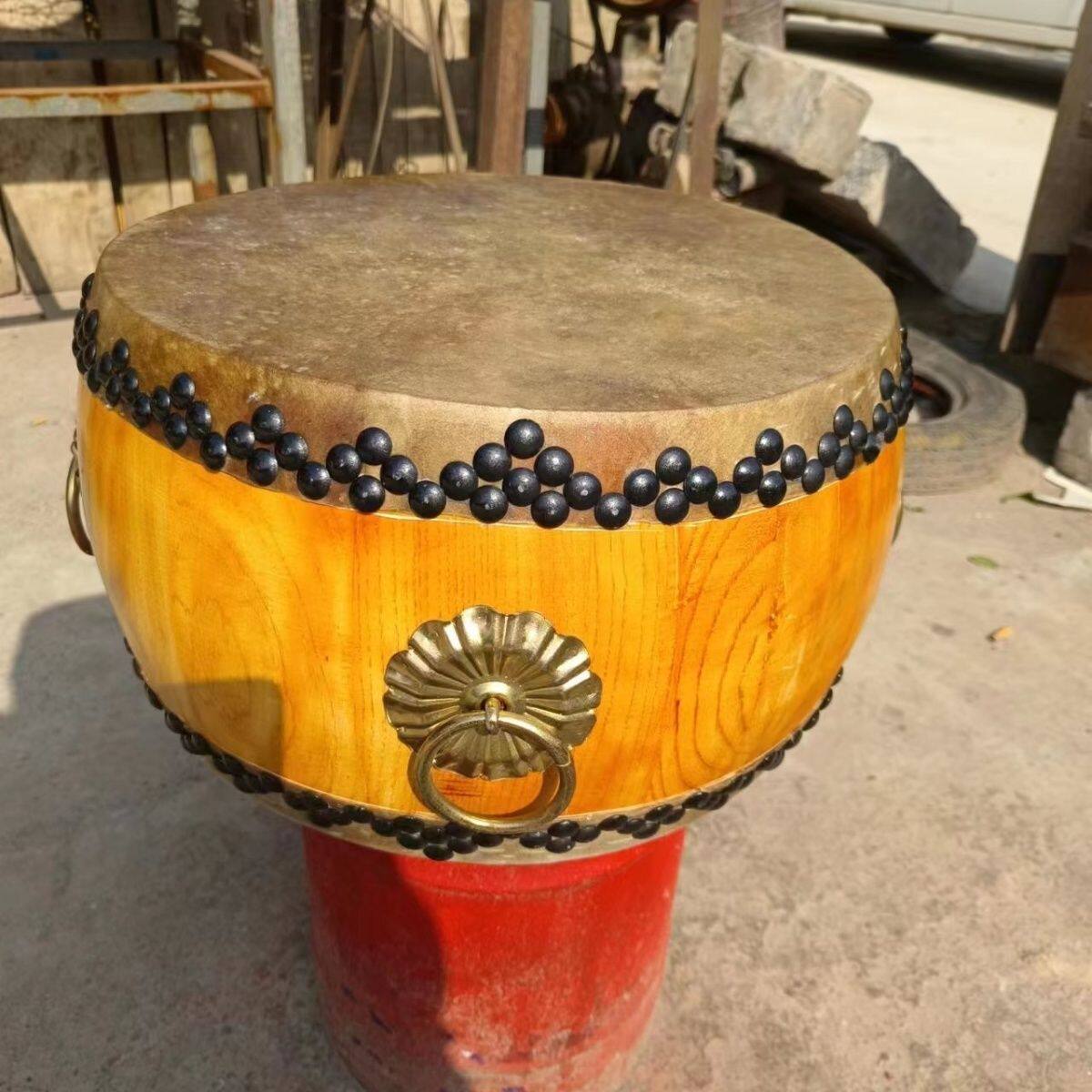 大鼓牛皮大鼓椿木白茬鼓原木鼓战鼓成人大鼓黄牛皮鼓道士寺院鼓