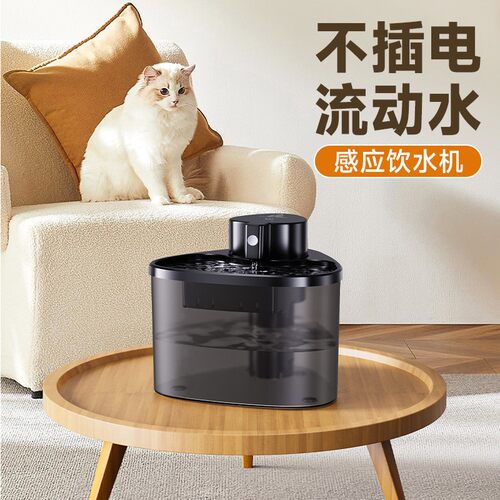 探宠智能无线清洗宠物饮水机大容量清洗黑色出水循环静音感应