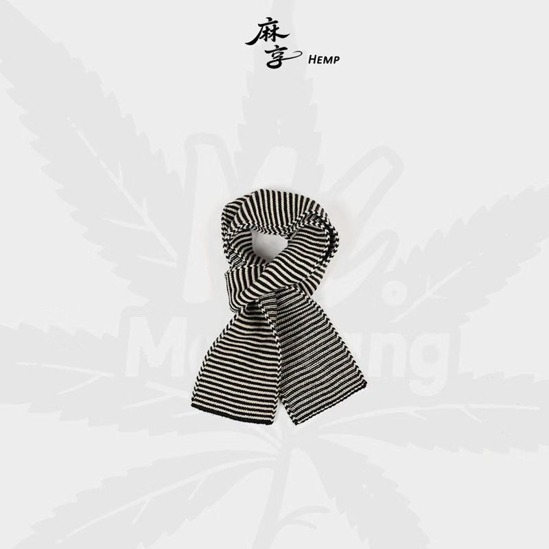 麻享12*140cm条纹针织羊毛围巾围脖小围巾腊肠围巾FSY51158