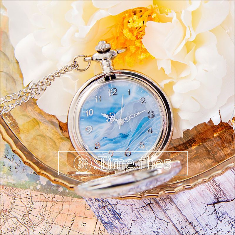 星空怀表个性镂空项链女款学生创意男款儿童男女复古电子手表翻盖