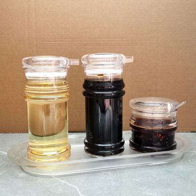 辣子醋壶套装商用酱油醋麻油瓶辣椒罐亚克力塑料透明饭店餐桌调味