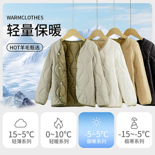 儿童轻薄羊毛填充羽绒服内胆保暖长袖男童女童中大童宝宝校服冬装