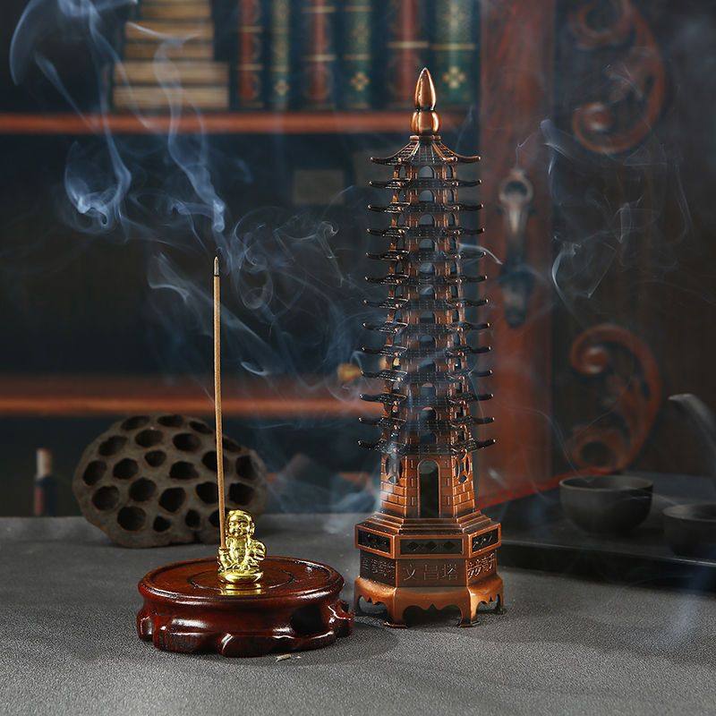 金属文昌塔线香炉家用室内香插香座檀香沉香熏香炉仿古香薰炉摆件,节庆用品/礼品,线香,淘宝优惠券,粉丝福利购,淘宝优惠卷