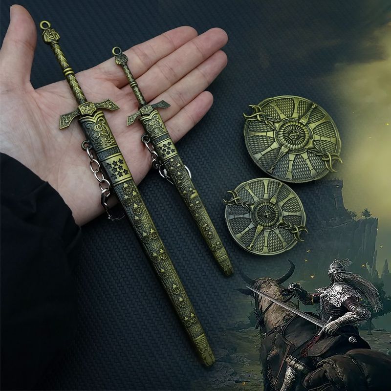游戏周边上古之环手办 失乡骑士大剑带鞘金属武器模型合金摆件