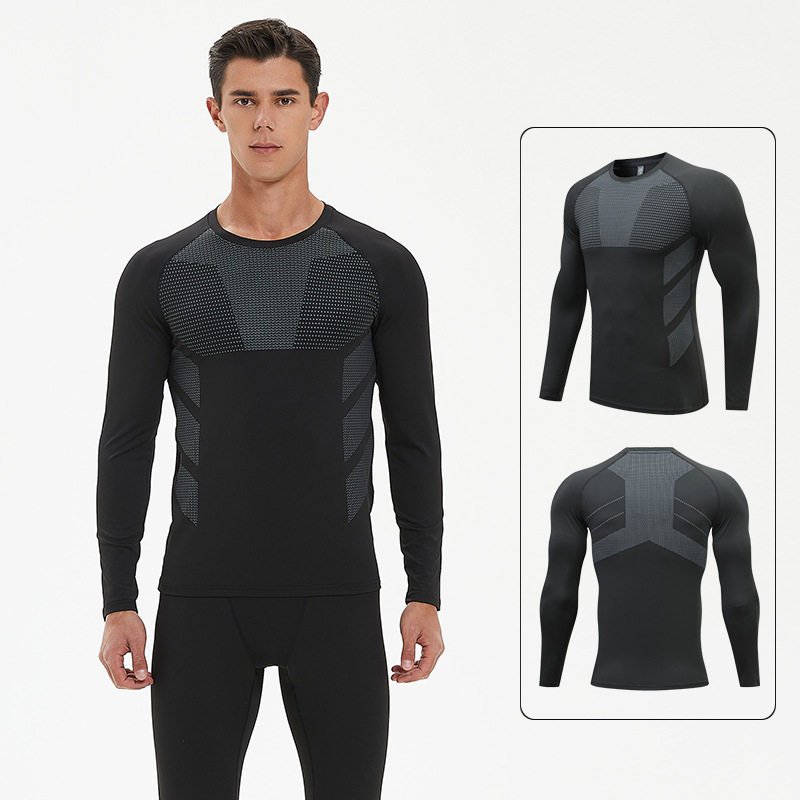 快干紧身衣健身衣服男运动内衣套装篮球弹力训练服打底衫长袖秋冬