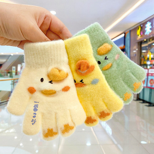 可爱小鸭儿童冬季手套