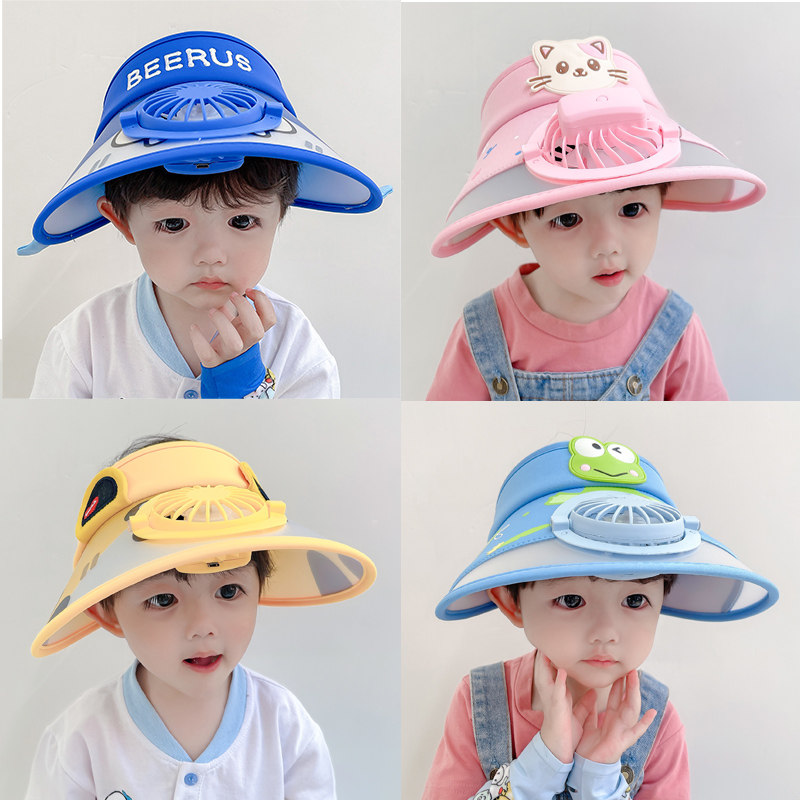 夏季儿童防晒空顶帽带风扇帽子男童女童遮阳帽防紫外线宝宝太阳帽在类目 童装/婴儿装/亲子装, 帽子/围巾/口罩/手套/耳套/脚套, 帽子中 - 来自Buy2taobao.com提供专业的淘宝代购服务