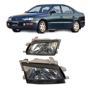 汽车前大灯适用于丰田Corona ST190 ST191 黑色汽车大灯 照明配件