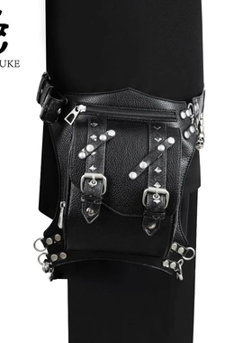 2024ebay跨境欧美朋克户外包包女百搭链条机车男士腰包