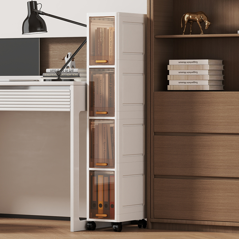 夹缝书架落地置物架极窄侧面收纳柜靠墙边小立柜子客厅缝隙置物架