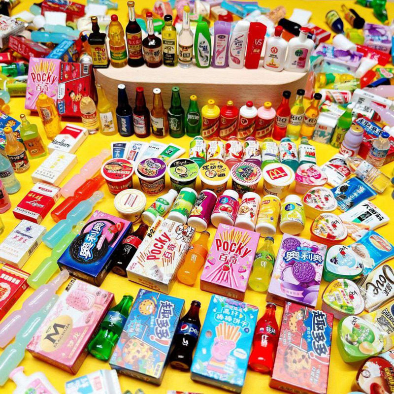 网红微缩食玩迷你小超市玩具仿真小酒瓶子饮料物品摆件盲袋小礼物