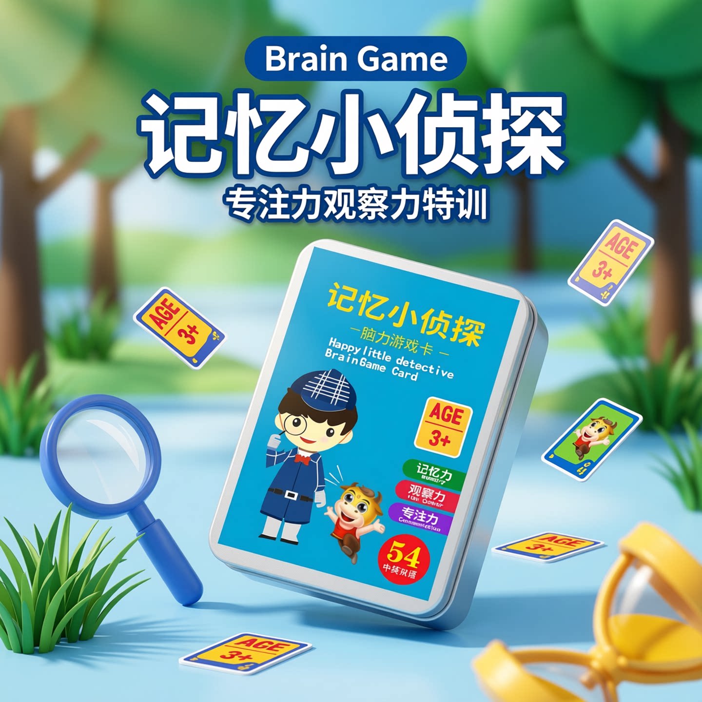 记忆力小侦探儿童益智思维训练游戏卡牌亲子互动欢乐桌游卡片玩具