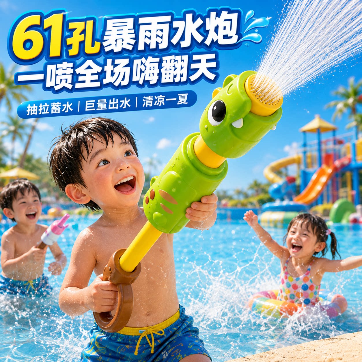 儿童抽拉水枪恐龙水炮图片