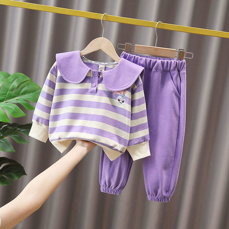 女童套装秋装2025儿童洋气长袖卫衣裤小女孩春秋时髦运动两件套