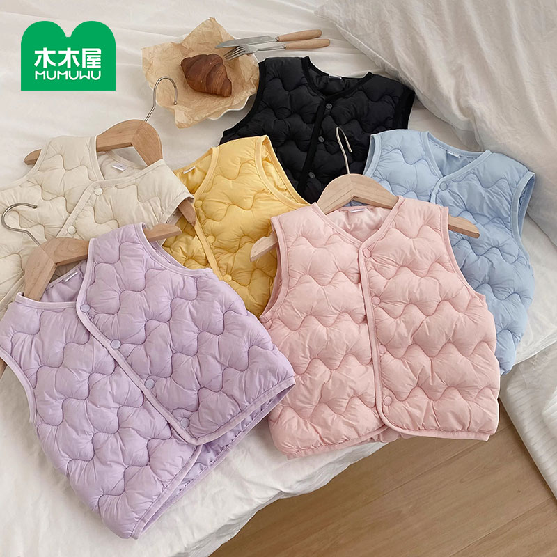 木木屋儿童羽绒棉马甲宝宝秋冬背心男女童婴儿马夹春秋外穿坎肩
