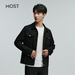 MOST/姆氏德男装新款春简约黑色上衣百搭翻领休闲男夹克C41232020