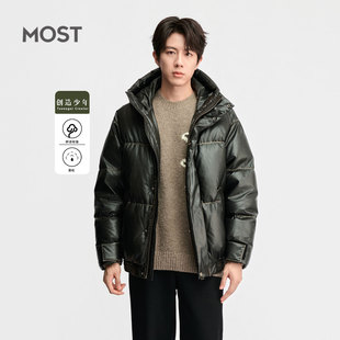 MOST/姆氏德潮流皮羽绒外套男冬季新款休闲大码宽松上衣C54337182