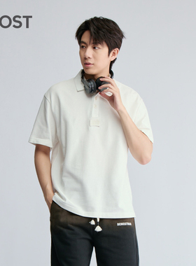 MOST/姆氏德简约白色Polo衫夏季男士宽松翻领痞帅体恤C52211059