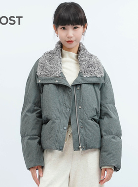 MOST韩系设计感大翻领短款羽绒服女冬新款毛领保暖上衣W54120893